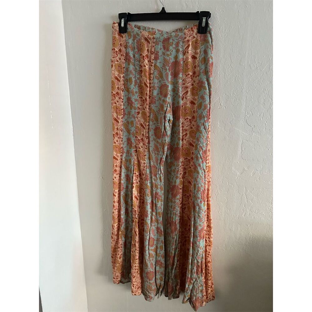 Free People Women's Floral Wide Leg Flare Pants Multicolor Size S